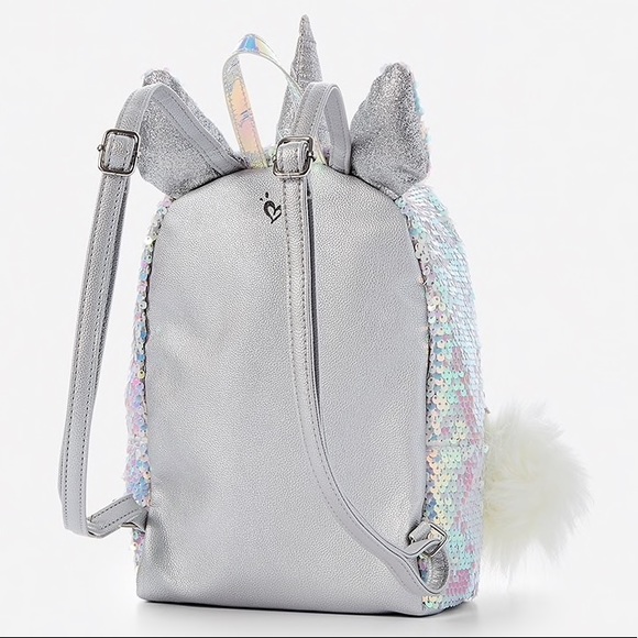 NWT JUSTICE initial “A” Unicorn Mini Backpack - Picture 2 of 12